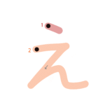 ひらがな『え』のなぞり書き（カラー）